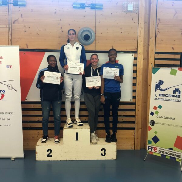 Podium Championnat IDF M20 Individuel Epée Dame – 02/10/22 – Beaumont sur Oise