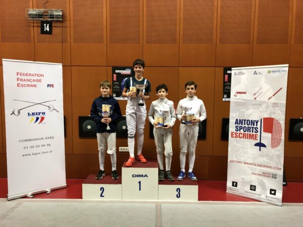 Podium et résultats de la coupe de CIDE N 1 M13 Individuel Epée Homme – 10/12/2022 – Antony