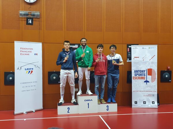 Podium et résultats du championnat de CIDE M20 Individuel Epée Homme – 11/12/2022 – Antony