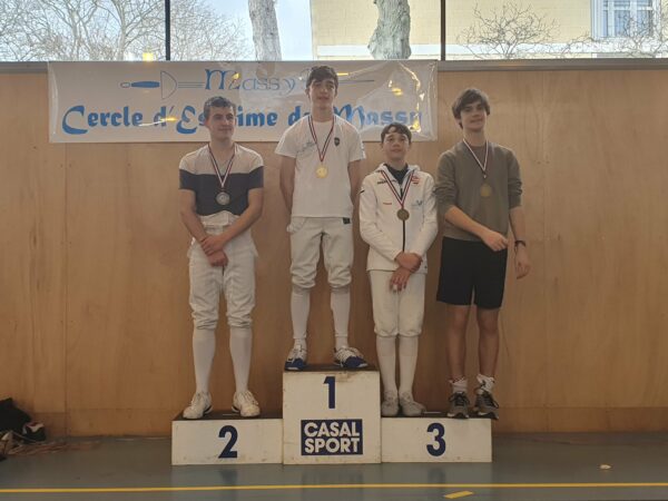 Résultats et podium Championnat CIDE M15 Individuel Epée Homme – 12/03/2023 – Massy