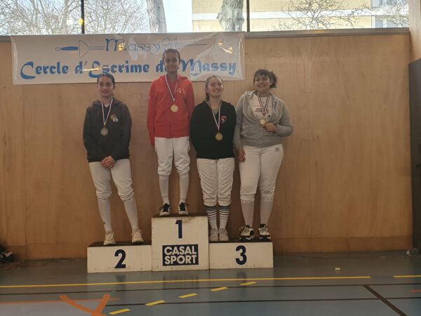 Résultats et podium Championnat CIDE M15 Individuel Epée Dame – 12/03/2023 – Massy