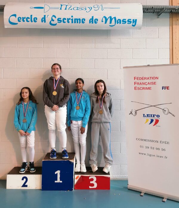 Résultats et Podium Championnat de Ligue M15 Epée Dame – 03/03/2024 – Massy