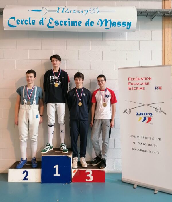 Résultats et Podium Championnat de Ligue M15 Epée Homme – 03/03/2024 – Massy