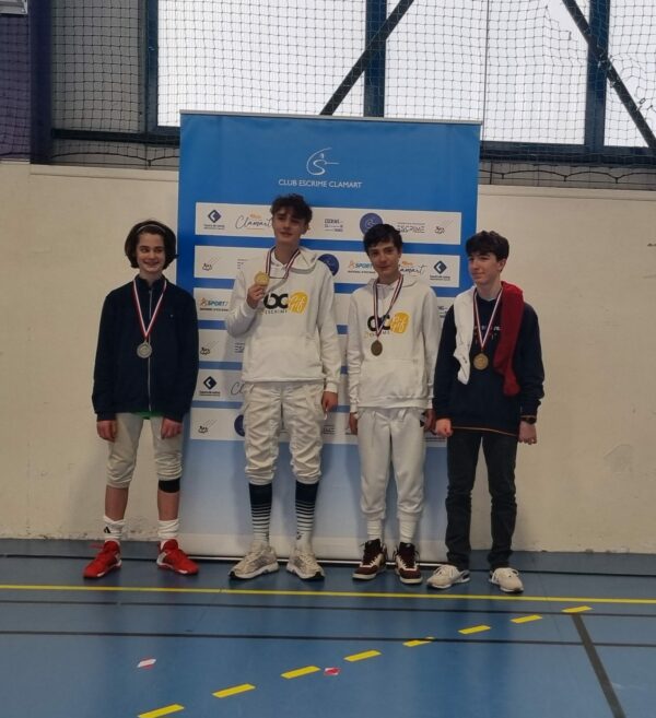 Résultats et podium Championnat CIDE M15 Sabre Homme – 03/03/2024 – Clamart